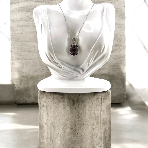 💜BJC Samuel Benham Sterling Silver Mystic topaz Pendant💜 - Picture 9 of 10